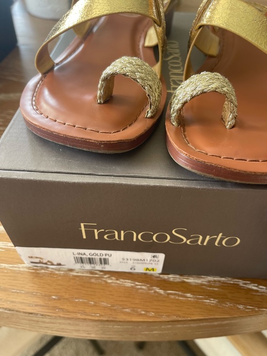 Franco Sarto Shoes - Franco Sarto Metallic Gold Ina Toe-Ring Sandals